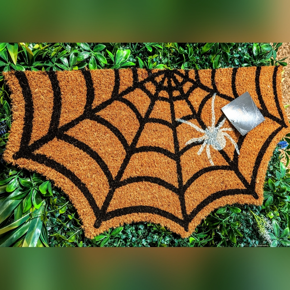 Spider Web Halloween Coir Doormat Door Mat 16in x 28in New Fall